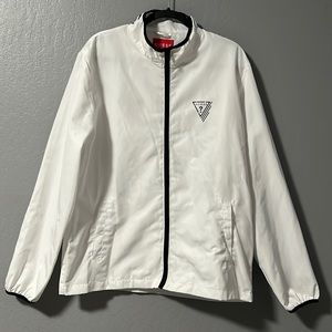 Guess White Nylon Windbreaker